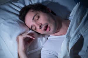 A person snoring