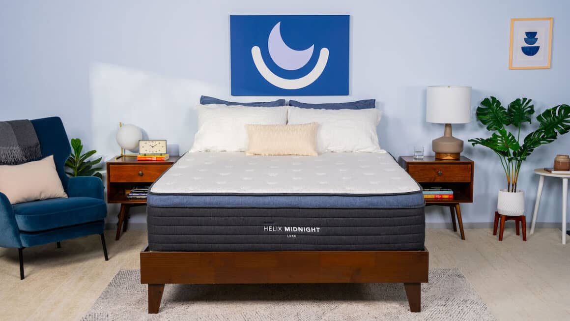 A picture of the Helix Midnight Luxe Mattress in the Sleep Doctor's test lab.
